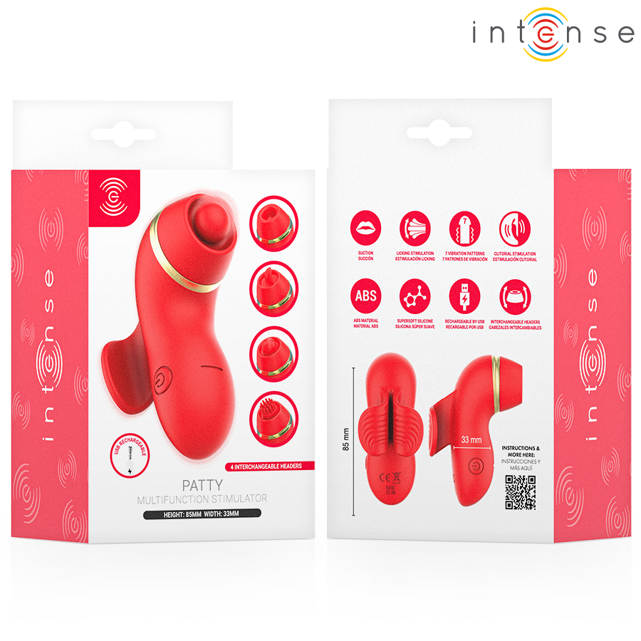 INTENSE - PATTY ESTIMULADOR CON 4 CABEZALES, SUCCIÓN, TAPPING, TICKLING Y LICKING - Imagen 10