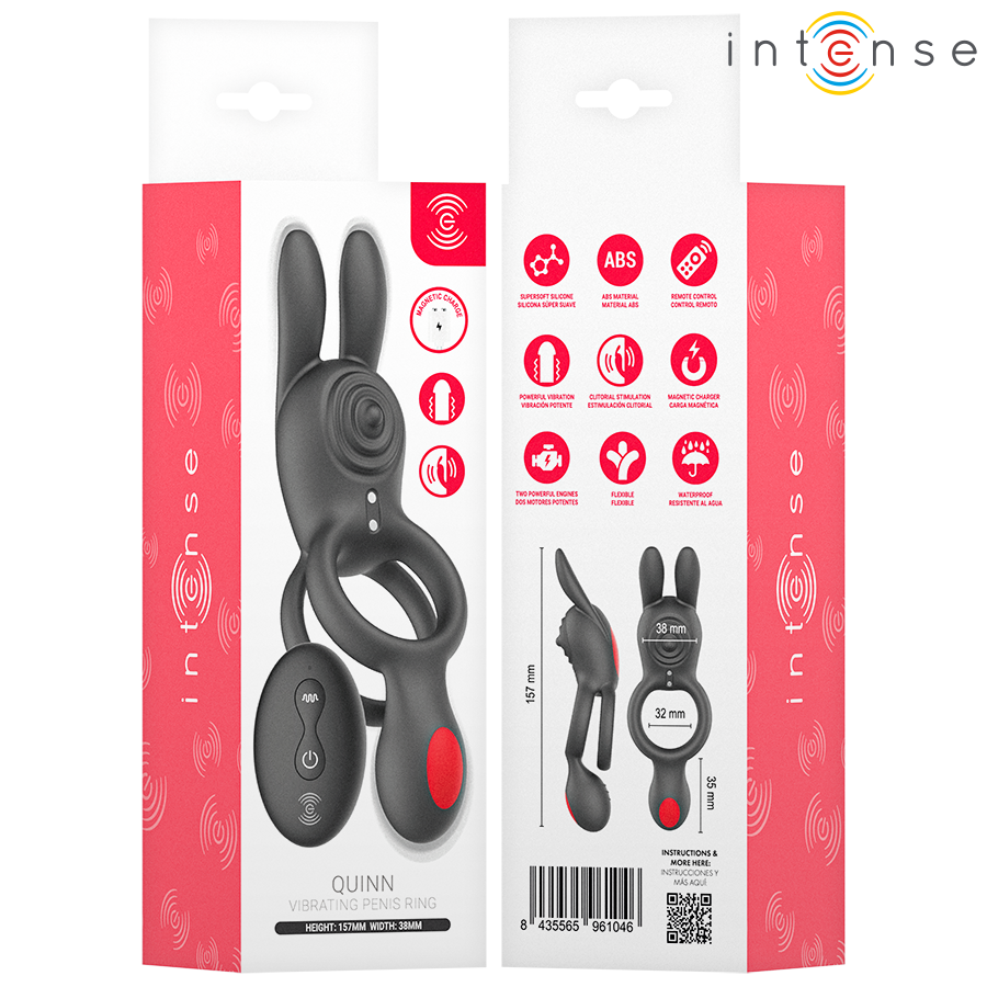 INTENSE - QUINN DOUBLE VIBRATION ANNEAU AVEC TÉLÉCOMMANDE – Image 4