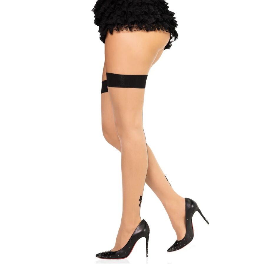 LEG AVENUE - 1963 BAS EN SPANDEX À COUTURE ARRIÈRE NOIRS - TAILLE UNIQUE – Image 3