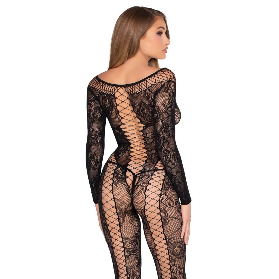 LEG AVENUE - 89369 NET & LACE JUMPSUIT BLACK - ONE SIZE - Image 6