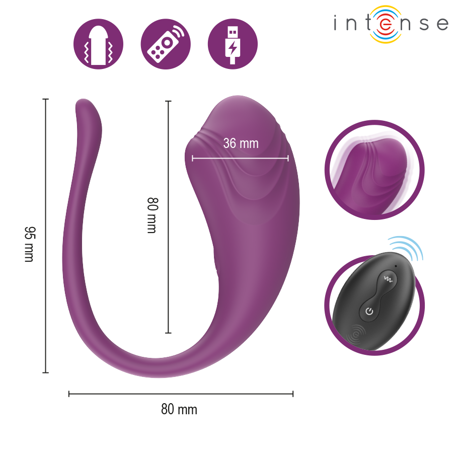 INTENSE - OLIVIA ŒUF VIBRANT PURPLE AVEC TÉLÉCOMMANDE – Image 5