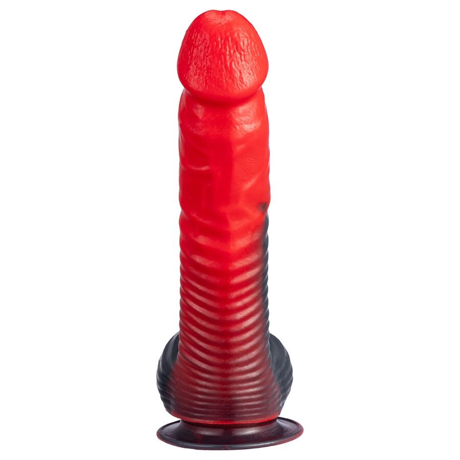 SILEXD - DEVIL TEUFELSDILDO FANTASIE FLÜSSIGSILIKON THERMOREAKTIV ROT SCHWARZ 20,3 CM – Bild 2