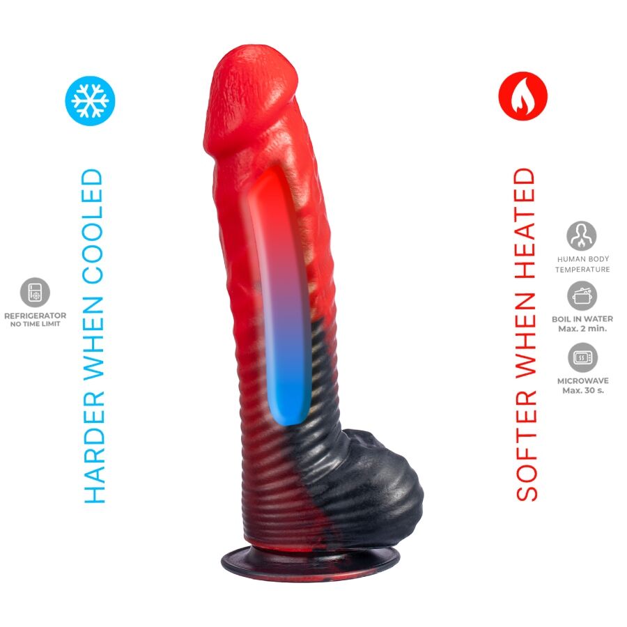 SILEXD - DEVIL TEUFELSDILDO FANTASIE FLÜSSIGSILIKON THERMOREAKTIV ROT SCHWARZ 20,3 CM – Bild 6