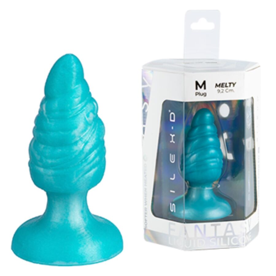 SILEXD - MELTY ANAL PLUG FANTASY LIQUID SILICONE THERMOREACTIVE CELESTIAL BLUE 9.2 CM - Image 5