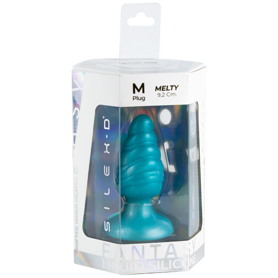 SILEXD - MELTY ANAL PLUG FANTASY LIQUID SILICONE THERMOREACTIVE CELESTIAL BLUE 9.2 CM - Image 6