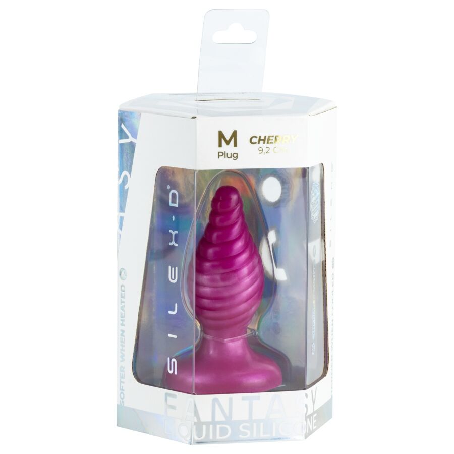 SILEXD - CHERRY ANAL PLUG FANTASY LIQUID SILICONE THERMOREACTIVE PINK 9.2 CM - Image 3