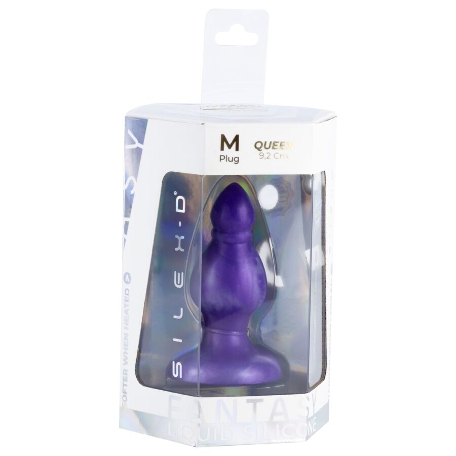 SILEXD - QUEEN PLUG ANAL FANTASY SILICONA LIQUIDA TERMOREACTIVO LILA 9.2 CM - Imagen 3