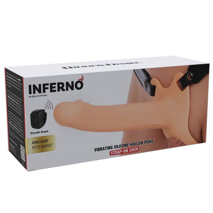 HIDDEN DESIRE - INFERNO STRAP-ON FUNDA PARA PENE CON VIBRACIÓN 20 CM - Imagen 6