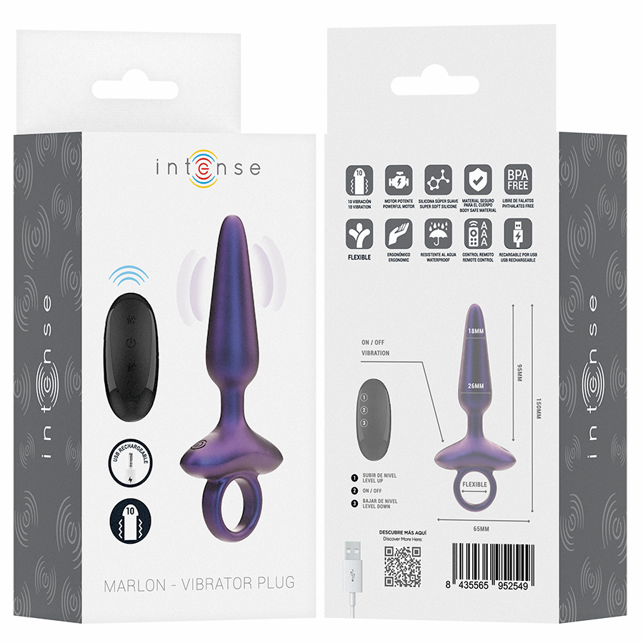 INTENSE - MARLON PLUG ANAL VIBRANT MODÈLE 4 TÉLÉCOMMANDE – Image 2