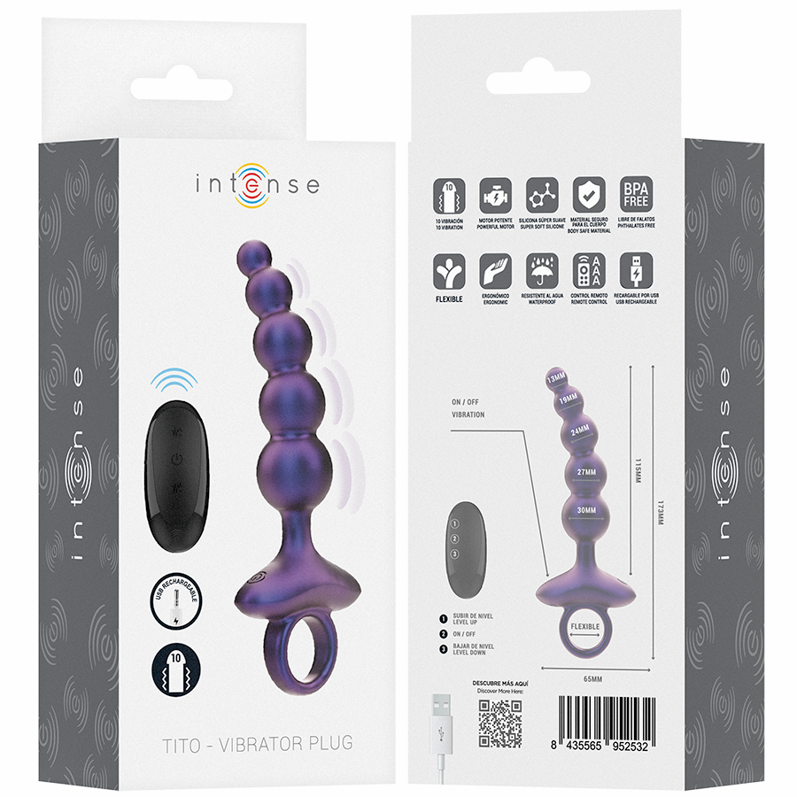 INTENSE - TITO PLUG ANAL VIBRANT MODÈLE 3 TÉLÉCOMMANDE – Image 3