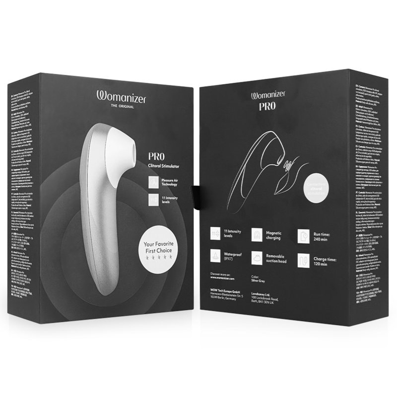 WOMANIZER - STIMULATEUR CLITORIAL VIBRANT PRO GRIS ARGENTÉ – Image 7