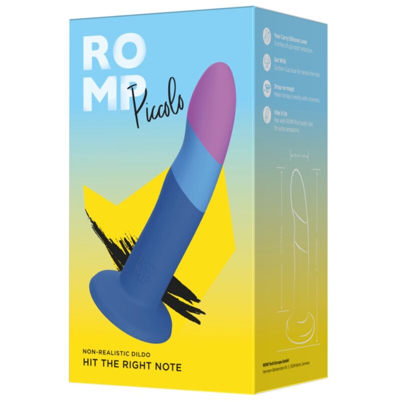 ROMP - DILDO IN SILICONE PICCOLO CON VENTOSA TRICOLORE 14 CM - immagine 8