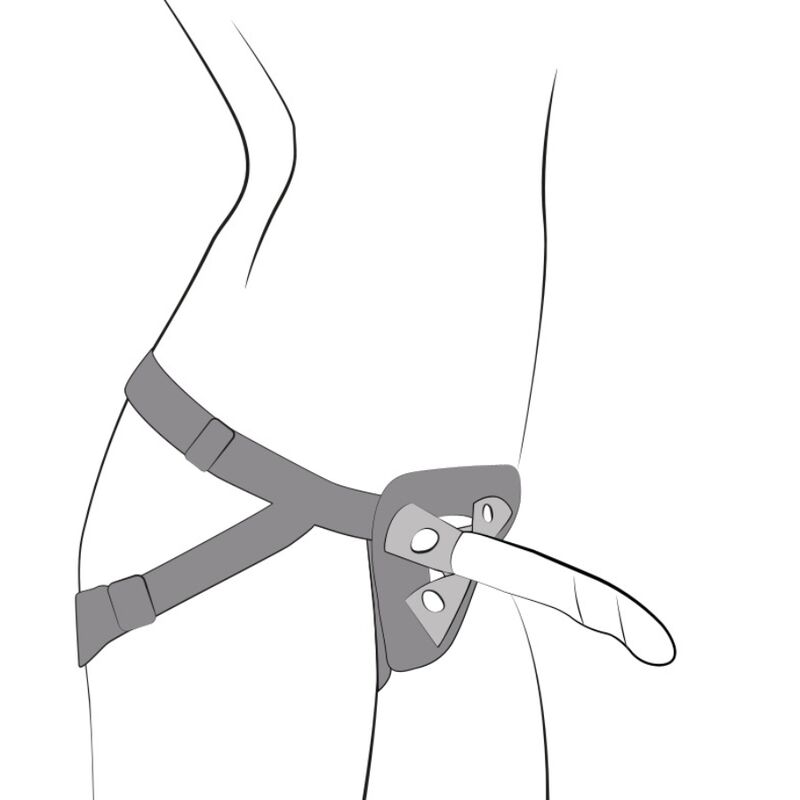 ROMP - PICCOLO ARNÉS + DILDO SILICONA CON VENTOSA TRICOLOR 14 CM - Imagen 8