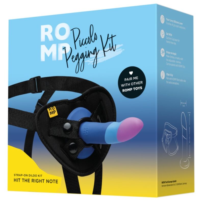 ROMP - PICCOLO ARNÉS + DILDO SILICONA CON VENTOSA TRICOLOR 14 CM - Imagen 10