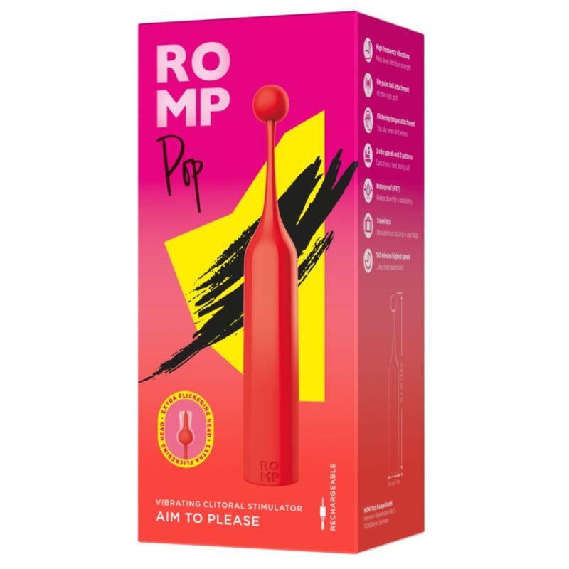 ROMP - POP STIMOLATORE CLITORIDEO AD ALTA FREQUENZA ROSSO - immagine 9