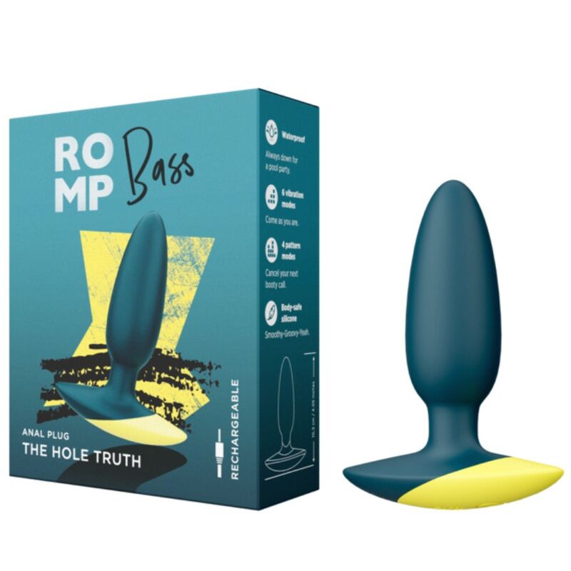 ROMP - BASS PLUG ANAL VIBRADOR 10 CM VERDE - Imagen 5