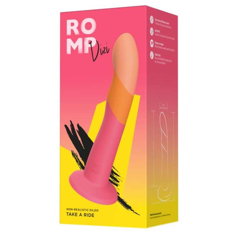 ROMP - DIZI DILDO IN SILICONE CON VENTOSA TRICOLORE 18 CM - immagine 5