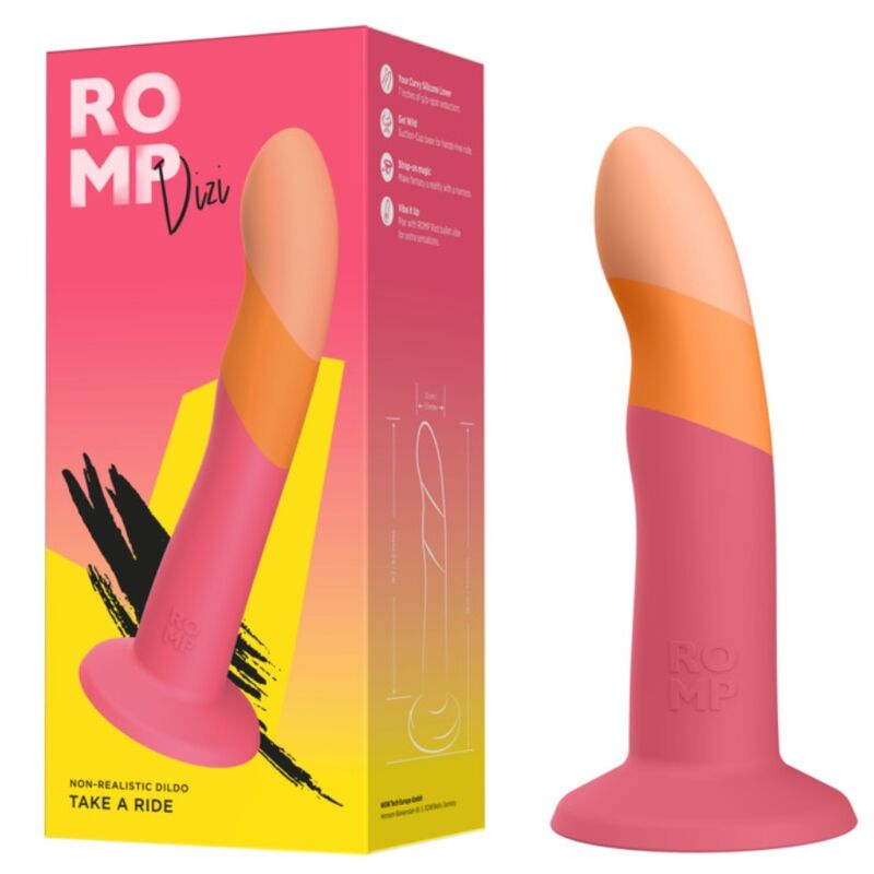 ROMP - DIZI DILDO IN SILICONE CON VENTOSA TRICOLORE 18 CM - immagine 4