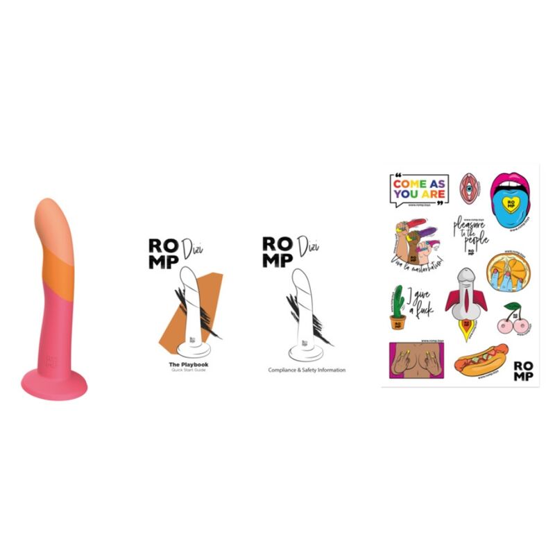 ROMP - DIZI DILDO IN SILICONE CON VENTOSA TRICOLORE 18 CM - immagine 9