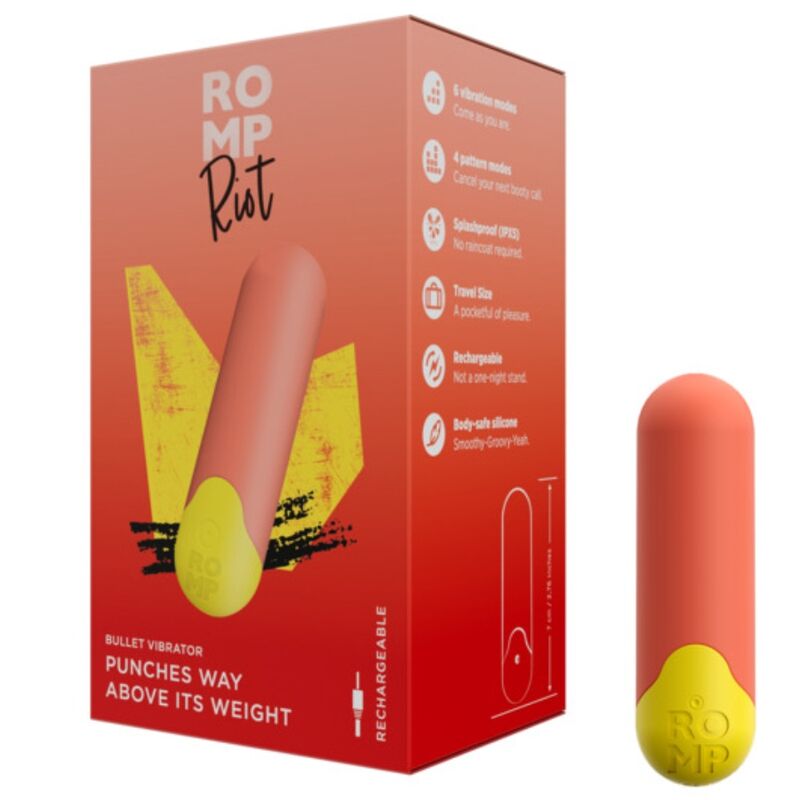ROMP - RIOT MULTIFUNKTIONS-VIBRATIONSKUGEL ORANGE + GELB – Bild 7