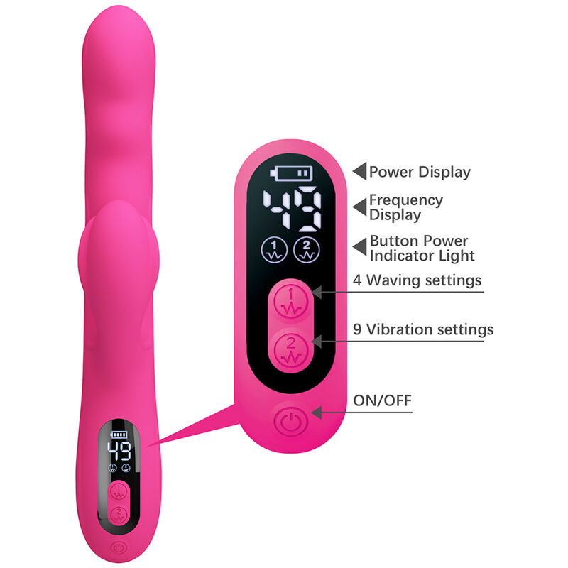 PRETTY LOVE - VIBRATEUR LAPIN MULTIFONCTION WINTERS AVEC AFFICHAGE LED ROSE – Image 5
