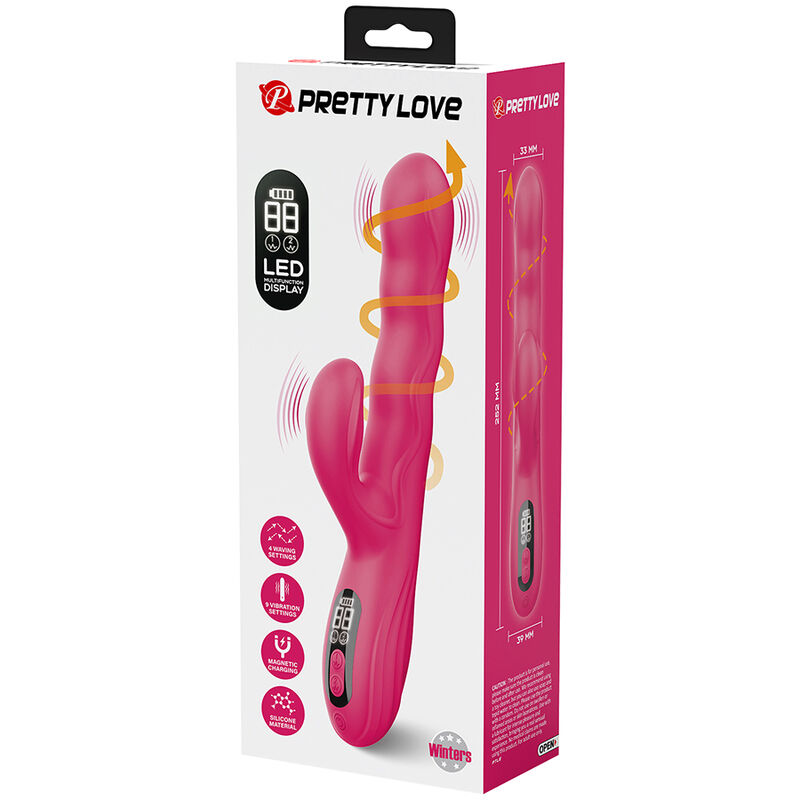 PRETTY LOVE - VIBRATEUR LAPIN MULTIFONCTION WINTERS AVEC AFFICHAGE LED ROSE – Image 9