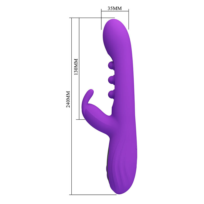 PRETTY LOVE - VIBRATEUR LAPIN SABIEN AVEC STIMULATION PAR TAPOTEMENTS ET LED VIOLETTE – Image 7