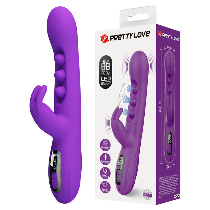 PRETTY LOVE - VIBRATEUR LAPIN SABIEN AVEC STIMULATION PAR TAPOTEMENTS ET LED VIOLETTE – Image 11