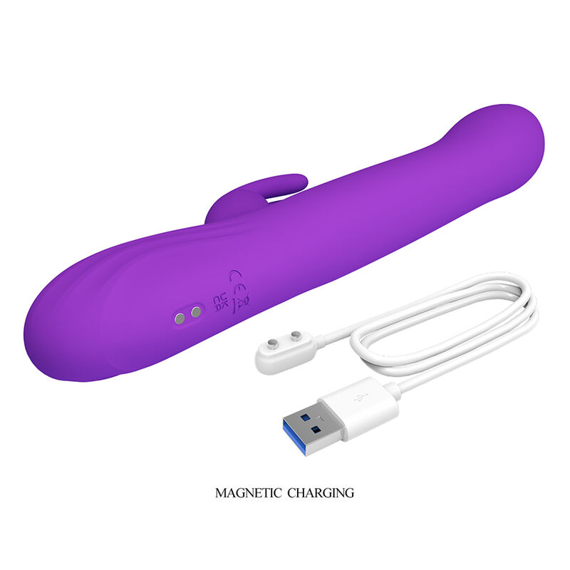 PRETTY LOVE - VIBRATEUR LAPIN SABIEN AVEC STIMULATION PAR TAPOTEMENTS ET LED VIOLETTE – Image 9