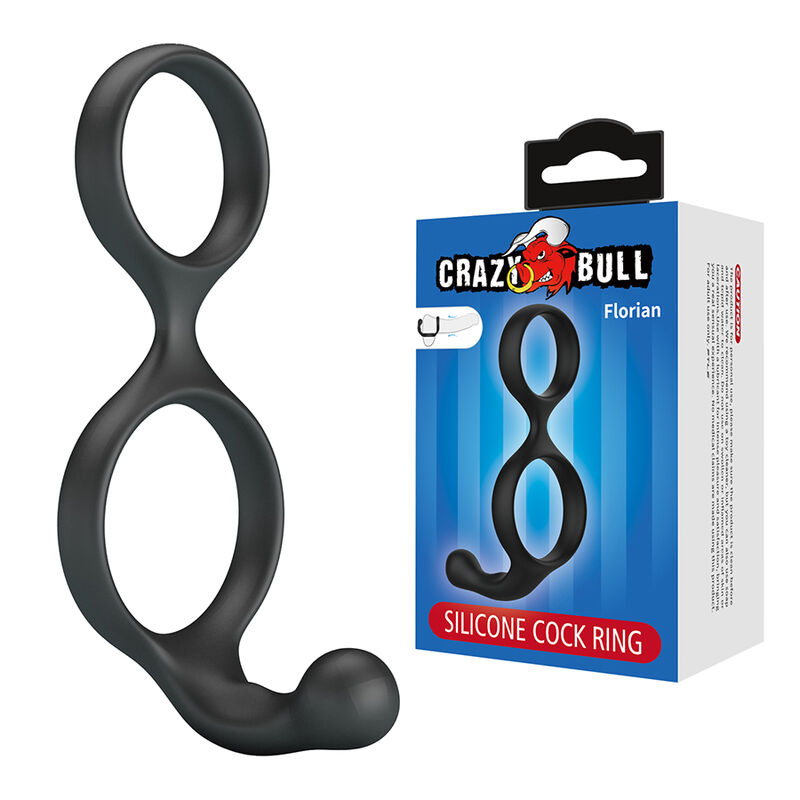 CRAZY BULL - FLORIAN DOUBLE ANNEAU DE PÉNIS ET DE TESTICULES NOIR – Image 7