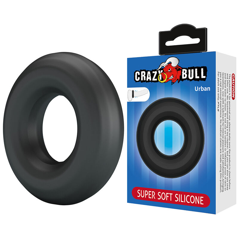 CRAZY BULL - ANNEAU PÉNAL URBAN EN SILICONE ULTRA DOUX NOIR – Image 7