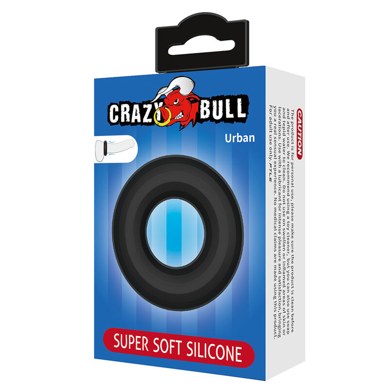 CRAZY BULL - ANNEAU PÉNAL URBAN EN SILICONE ULTRA DOUX NOIR – Image 4