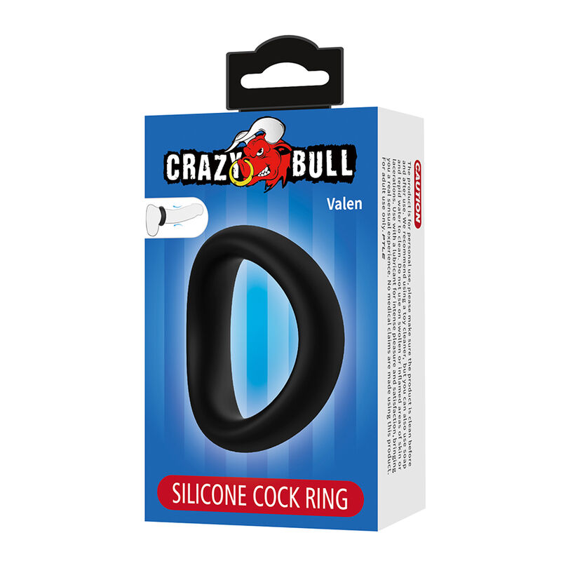 CRAZY BULL - VALEN ANILLO PARA PENE ERGONÓMICO SILICONA NEGRO - Imagen 6