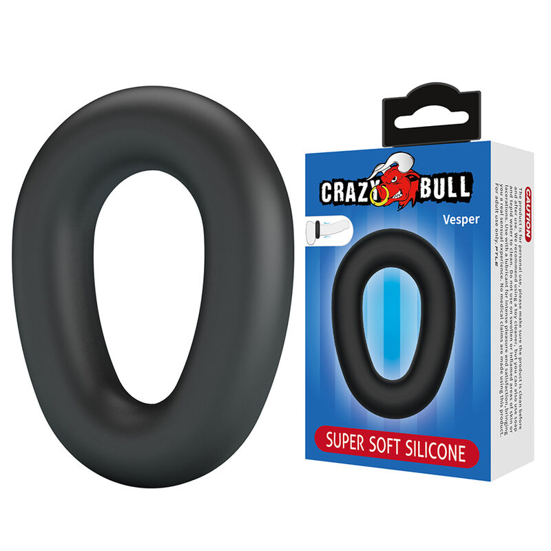 CRAZY BULL - VESPER ANILLO PARA PENE SUPER SOFT SILICONA NEGRO - Imagen 7