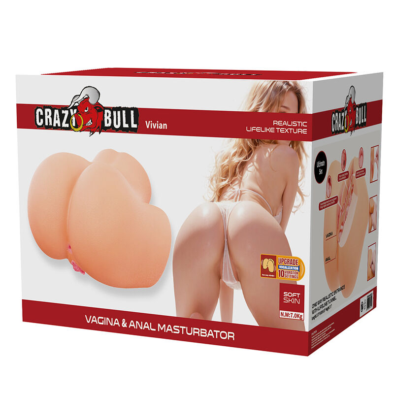 CRAZY BULL - VIVIAN DOUBLE MASTURBATEUR VIBRANT VAGINAL ET ANAL FLESH – Image 6