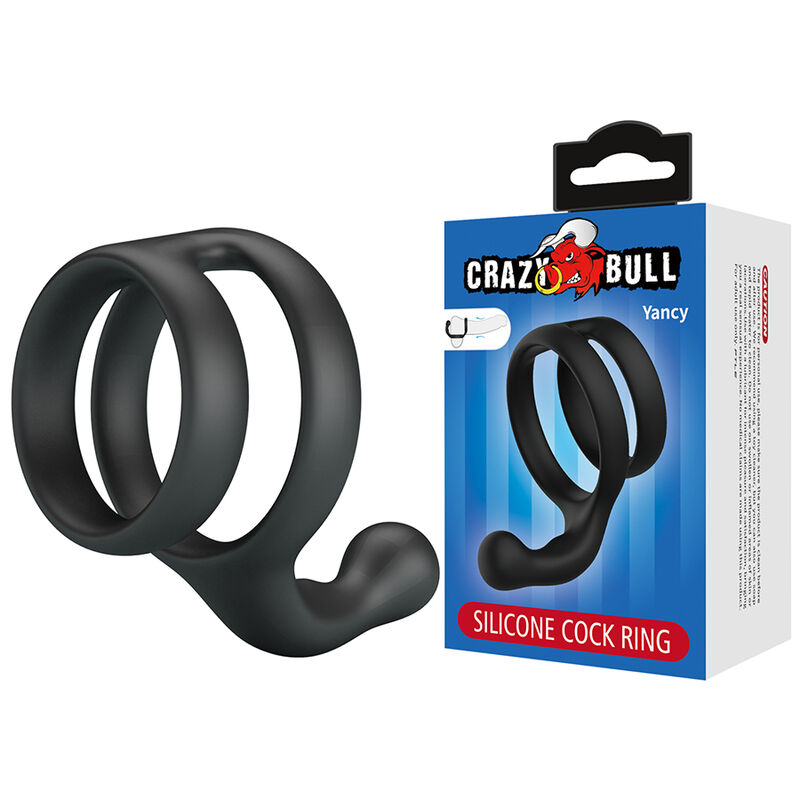 CRAZY BULL - YANCY DOUBLE ANNEAU DE PÉNIS ET DE TESTICULES NOIR – Image 2