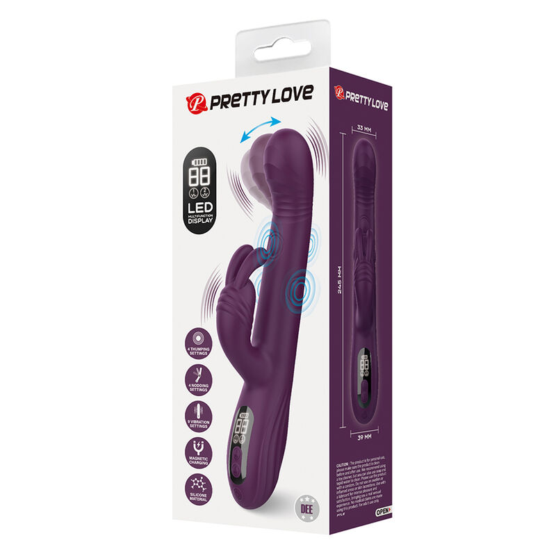 PRETTY LOVE - DEE VIBRATEUR LAPIN MULTIFONCTION OSCILLANT ET À PERCUSSION VIOLET – Image 3
