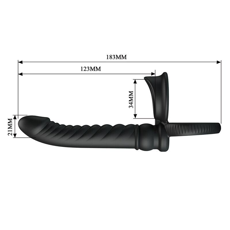 PRETTY LOVE - MERRITT VIBRADOR ANAL CON ANILLO Y VIBRACIÓN NEGRO - Imagen 2