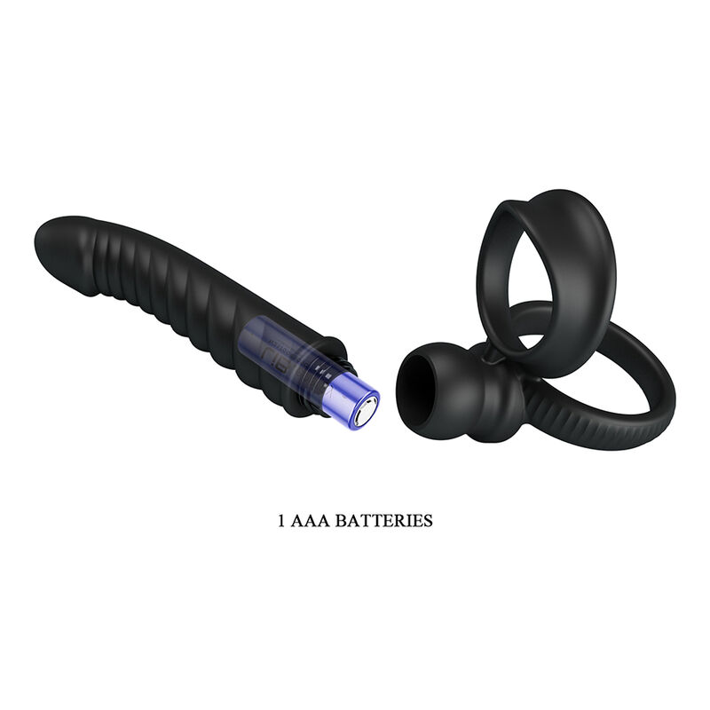 PRETTY LOVE - MERRITT VIBRADOR ANAL CON ANILLO Y VIBRACIÓN NEGRO - Imagen 4