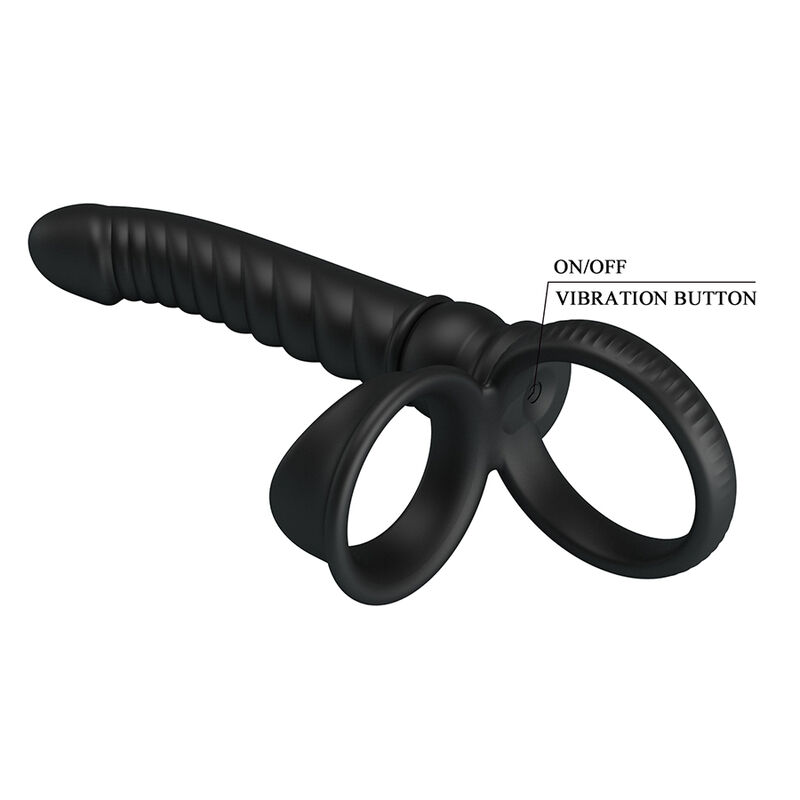 PRETTY LOVE - MERRITT VIBRADOR ANAL CON ANILLO Y VIBRACIÓN NEGRO - Imagen 5