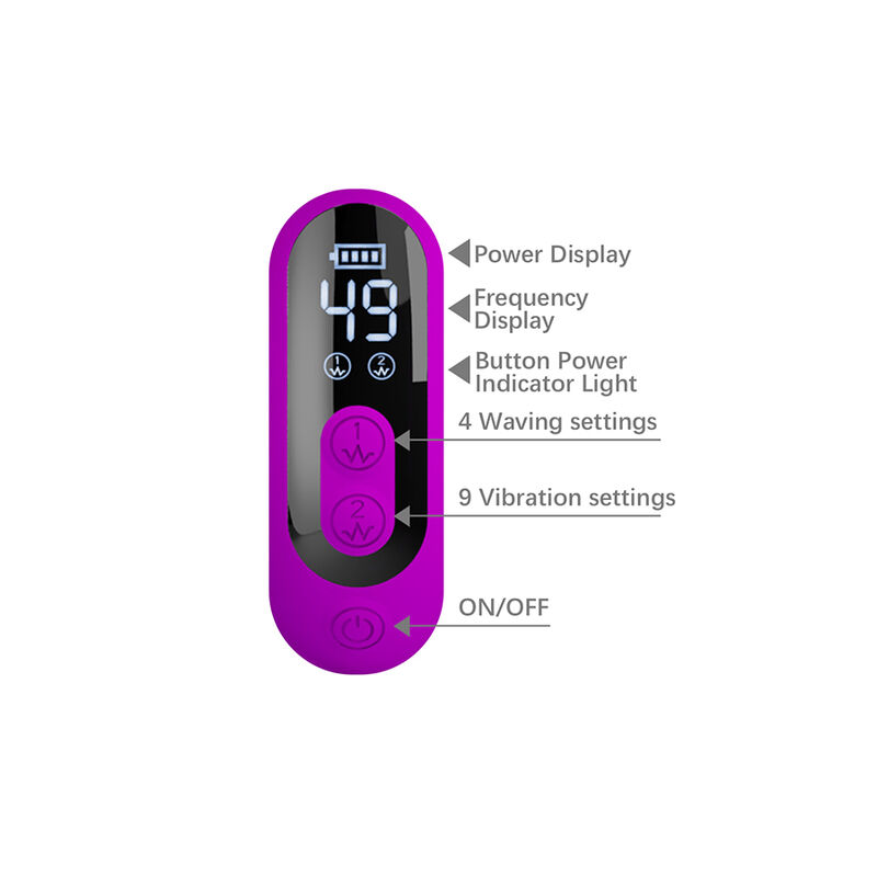 PRETTY LOVE - VIBRATEUR OSCILLANT LAPIN YALANDA AVEC AFFICHAGE LED VIOLET – Image 6
