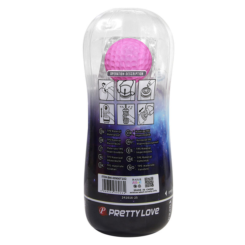PRETTY LOVE - COPO DE MASTURBAÇÃO TEXTURIZADO 360º TRANSPARENTE - Image 6