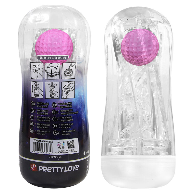 PRETTY LOVE - COPO DE MASTURBAÇÃO TEXTURIZADO 360º TRANSPARENTE - Image 9