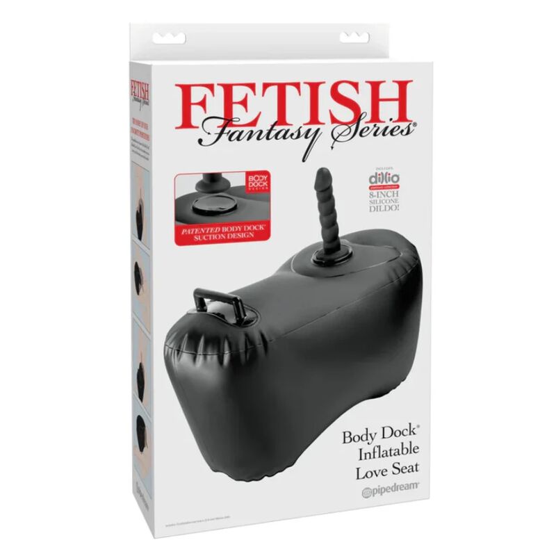 FETISH FANTASY SERIES - BODY DOCK INFLATABLE LOVE SEAT WITH DILDO 69.2 CM BLACK - Image 6