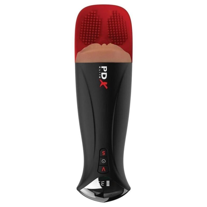 PDX ELITE - MASTURBADOR AUTOMÁTICO FAP-O-MATIC PRO XL VIBRADOR MARRÓN 34.9 CM - Imagen 3