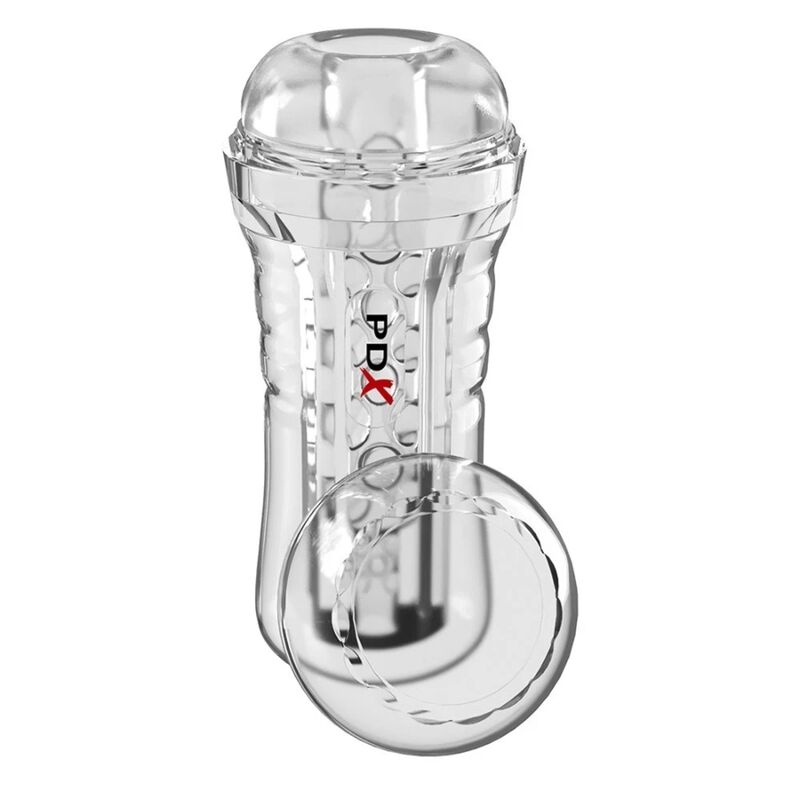 PDX ELITE - MASTURBADOR TRANSPARENTE VIEWTUBE PLUS SEE-THRU EZ-GRIP 21 CM - Imagen 4