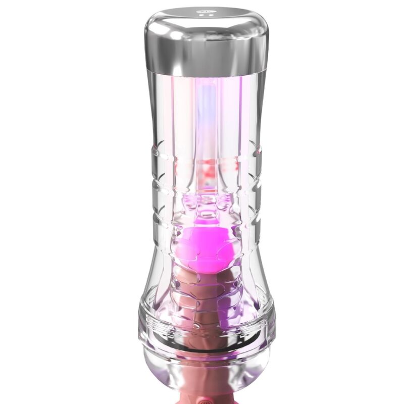 PDX ELITE - MASTURBADOR TRANSPARENTE VIEWTUBE XXL LED STROKER 27.3 CM - Imagen 4