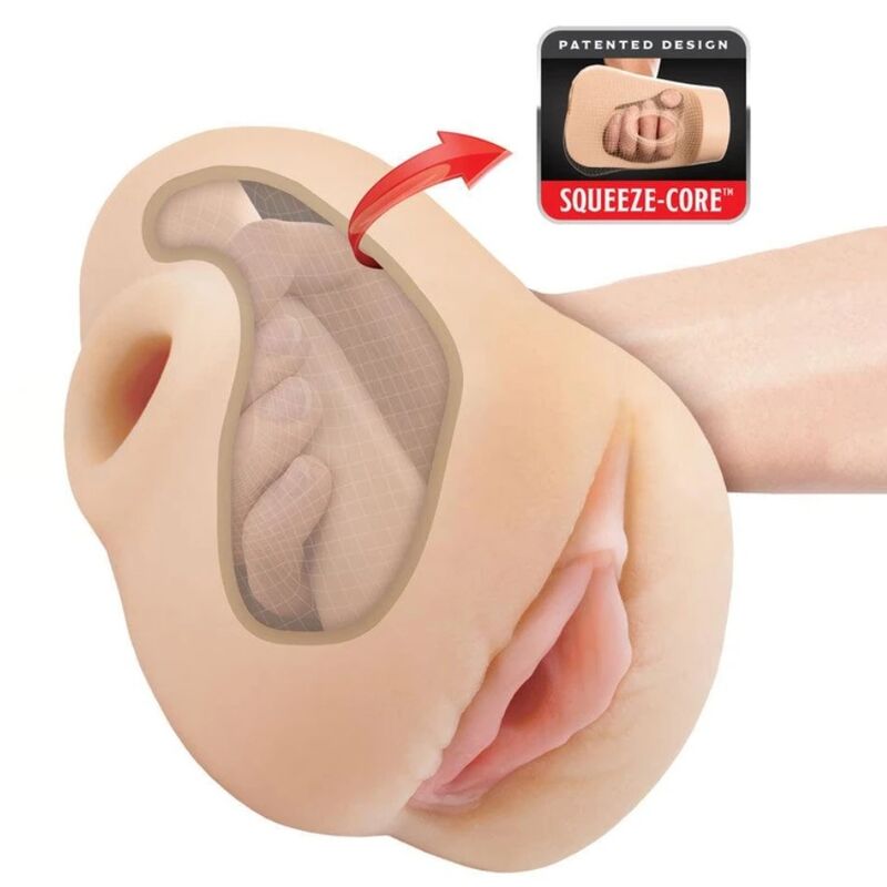 PDX PLUS - VISAGE RÉALISTE VAGIN PUSSY POUNDER SQUEEZE STROKER 18 CM – Image 4