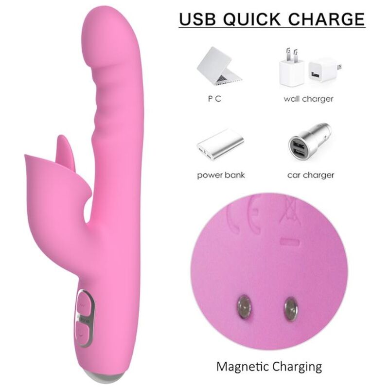 NALONE - T-MAY VIBRATEUR LAPIN MAGIC STICK ROSE – Image 8