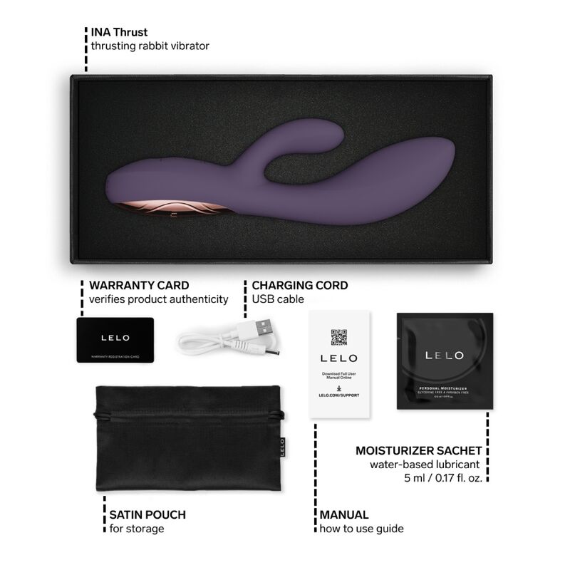 LELO - INA THRUST RABBIT VIBRATEUR À POUSSÉE VIOLET – Image 10
